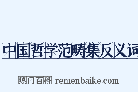 中国哲学范畴集反义词是什么意思的图片